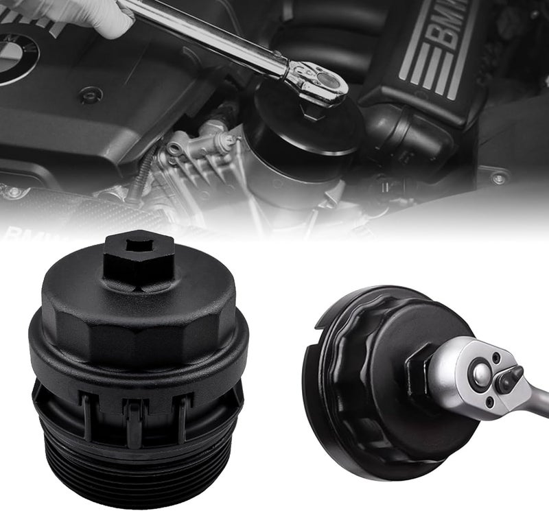 OXCANO 64 mm x 14 flutes Oil Filter Wrench Removal tool Compatible with Toyota Lexus (Black) - Image 2